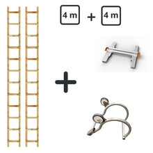 Charger l&#39;image dans la galerie, Echelle de toit en bois - Kit 8m (4m+ 4m + jonction)