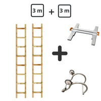 Kit 6m échelle de toit en bois  - 3m + 3m + jonction / Défaut de fabrication