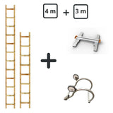 Kit 7m échelle de toit en bois  - 4m + 3m + jonction / Défaut de fabrication