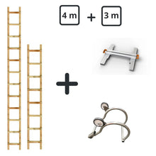 Charger l&#39;image dans la galerie, Echelle de toit en bois - Kit 7m (4m+ 3m + jonction)