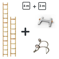 Echelle de toit en bois - Kit 7m (4m+ 3m + jonction)