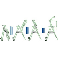 Plateforme bâtiment gain de place - Facile à ranger et à transporter Hauteur travail 2.84 à 3.15m - pieds réglables sur 4 hauteurs pour dénivelés et escalier - Ami-hauteur.com