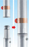 Blocage automatique entre montants par bague inox de la tour escalier