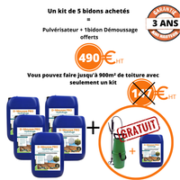 Anti-mousse toiture et façade - Offre spéciale : 5 + 1 + pulvérisateur gratuit