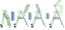 Charger l&#39;image dans la galerie, Plateforme bâtiment gain de place - Facile à ranger et à transporter Hauteur travail 2.52 à 2.84m - pieds réglables sur 4 hauteurs pour dénivelés et escalier - spécial maintenance et courtes interventions - Ami-hauteur.com