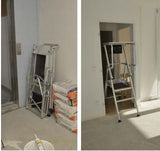 Plateforme batiment gain de place - Facile à ranger et à transporter Hauteur travail 2.74 à 3.05m - pieds réglables sur 4 hauteurs pour dénivelés et escalier - spécial maintenance et courtes interventions - Ami-hauteur.com